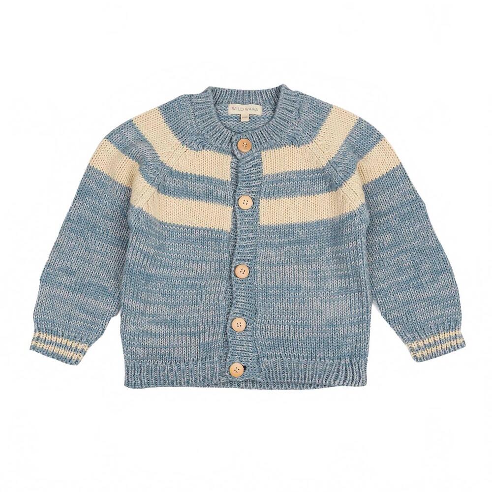 NEW WILD WAWA kids' school cardigan in dusty blue
